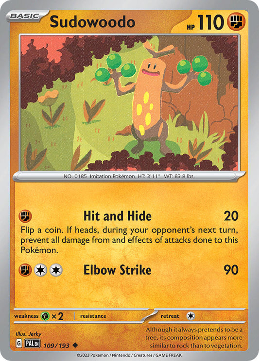 Pokemon TCG Paldea Evolved Single: Sudowoodo  Reverse Holo (109/193)