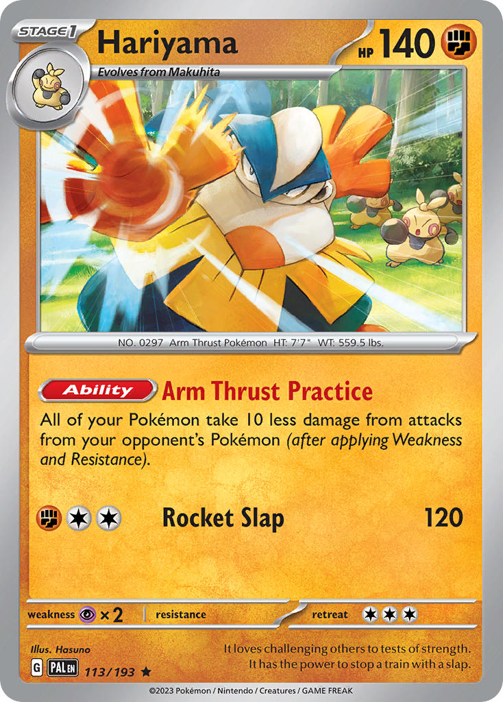 Pokemon TCG Paldea Evolved Single: Hariyama  Holo (113/193)