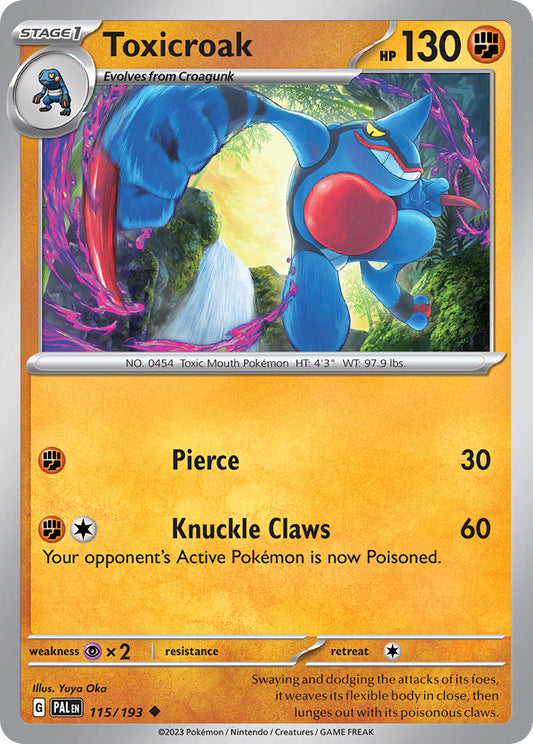Pokemon TCG Paldea Evolved Single: Toxicroak  Reverse Holo (115/193)