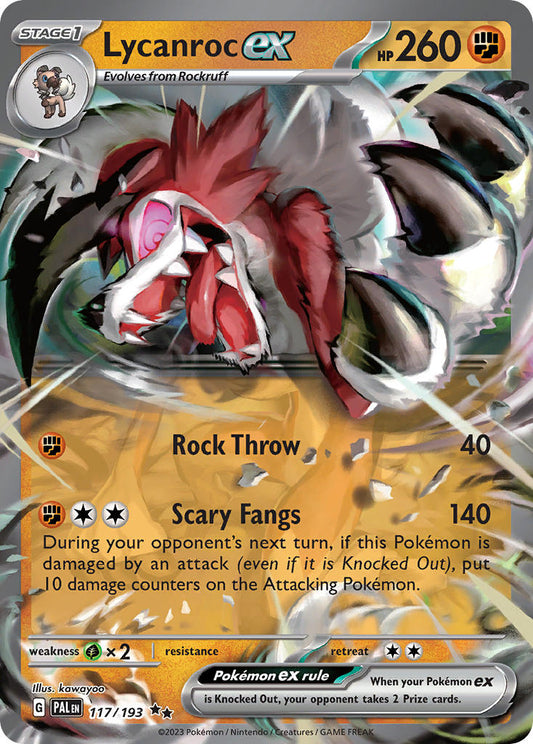 Pokemon TCG Paldea Evolved Single: Lycanroc ex  Holo (117/193)