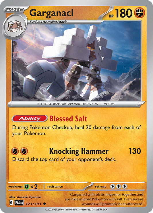 Pokemon TCG Paldea Evolved Single: Garganacl  Holo (123/193)