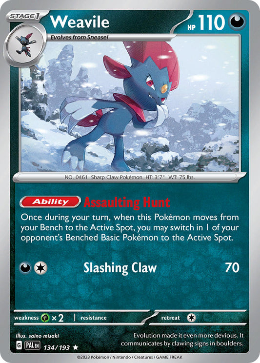 Pokemon TCG Paldea Evolved Single: Weavile  Reverse Holo (134/193)