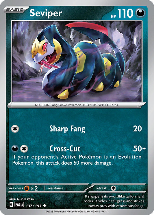 Pokemon TCG Paldea Evolved Single: Seviper  Non-Holo (137/193)
