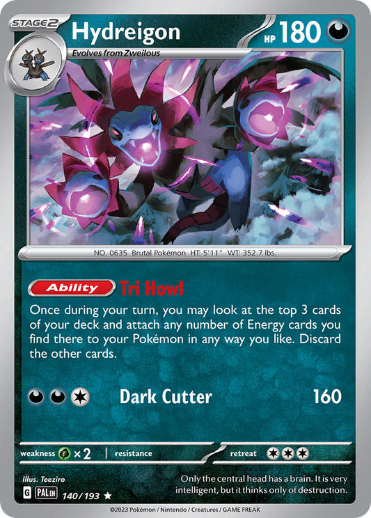 Pokemon TCG Paldea Evolved Single: Hydreigon  Holo (140/193)