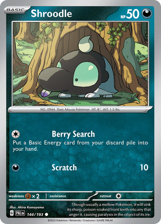 Pokemon TCG Paldea Evolved Single: Shroodle  Reverse Holo (144/193)