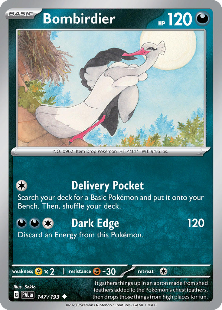 Pokemon TCG Paldea Evolved Single: Bombirdier  Reverse Holo (147/193)