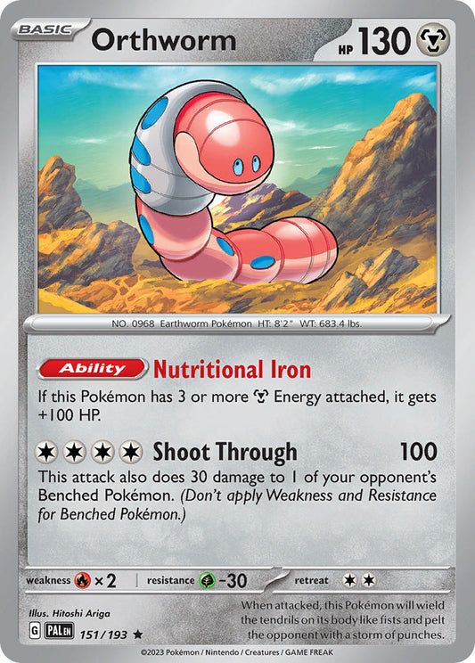 Pokemon TCG Paldea Evolved Single: Orthworm  Reverse Holo (151/193)