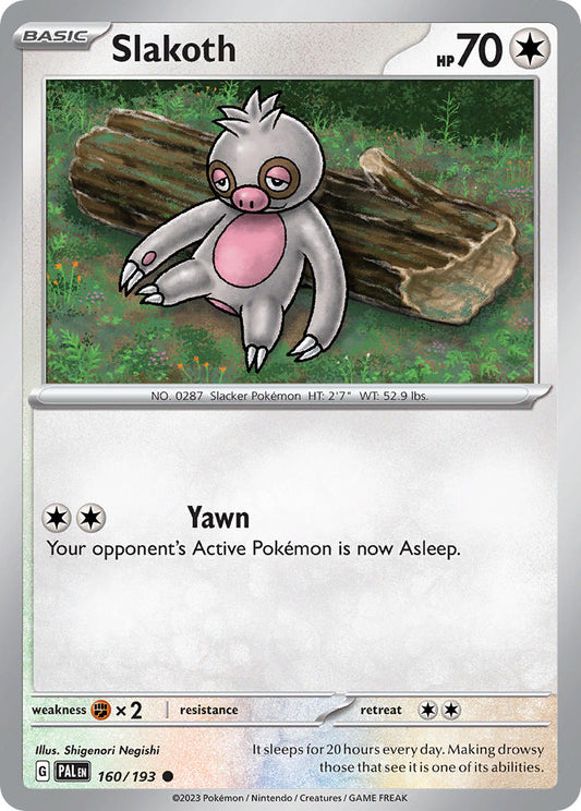 Pokemon TCG Paldea Evolved Single: Slakoth  Reverse Holo (160/193)