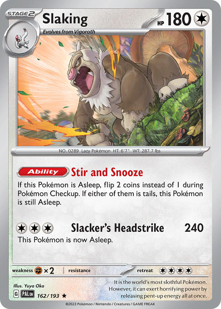 Pokemon TCG Paldea Evolved Single: Slaking  Reverse Holo (162/193)