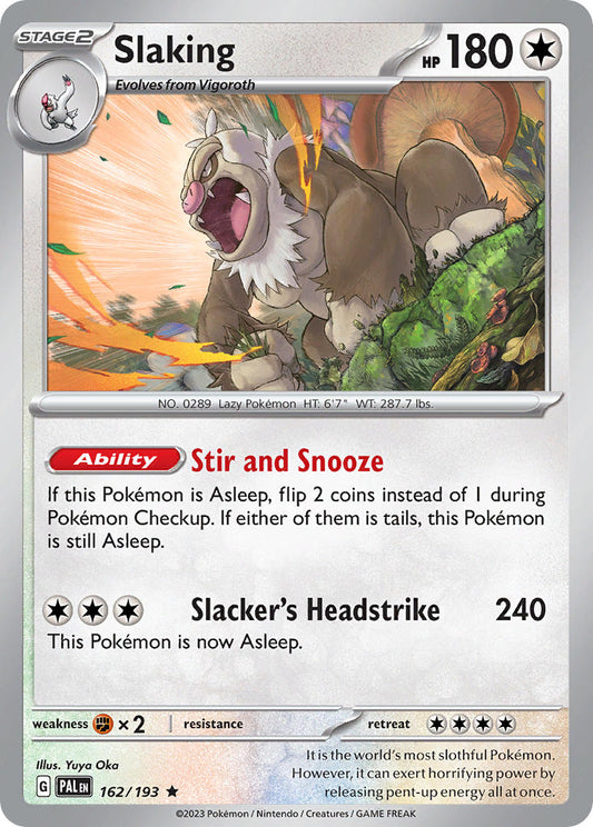 Pokemon TCG Paldea Evolved Single: Slaking  Reverse Holo (162/193)