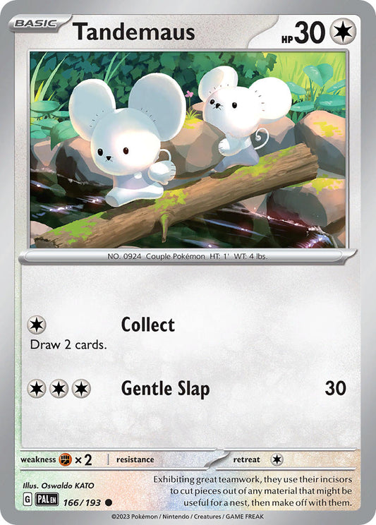 Pokemon TCG Paldea Evolved Single: Tandemaus  Reverse Holo (166/193)