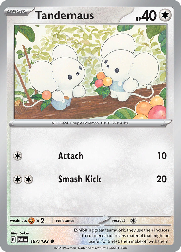 Pokemon TCG Paldea Evolved Single: Tandemaus  Reverse Holo (167/193)