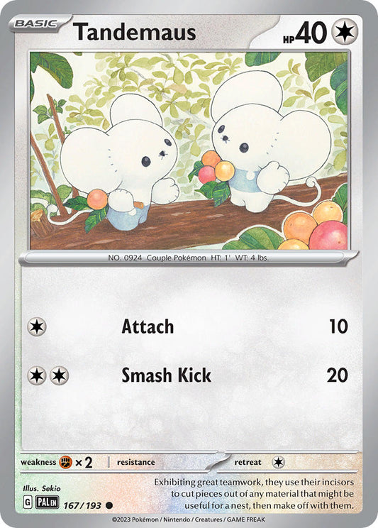 Pokemon TCG Paldea Evolved Single: Tandemaus  Reverse Holo (167/193)