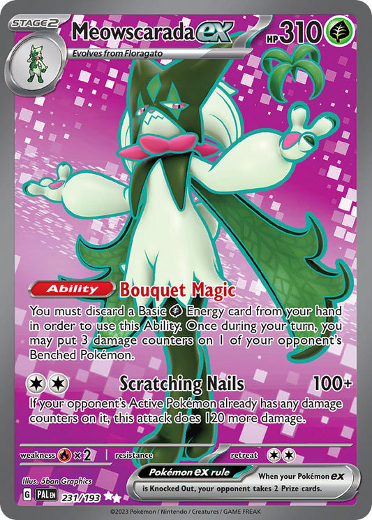 Pokemon TCG Paldea Evolved Single: Meowscarada ex  Holo (231/193)
