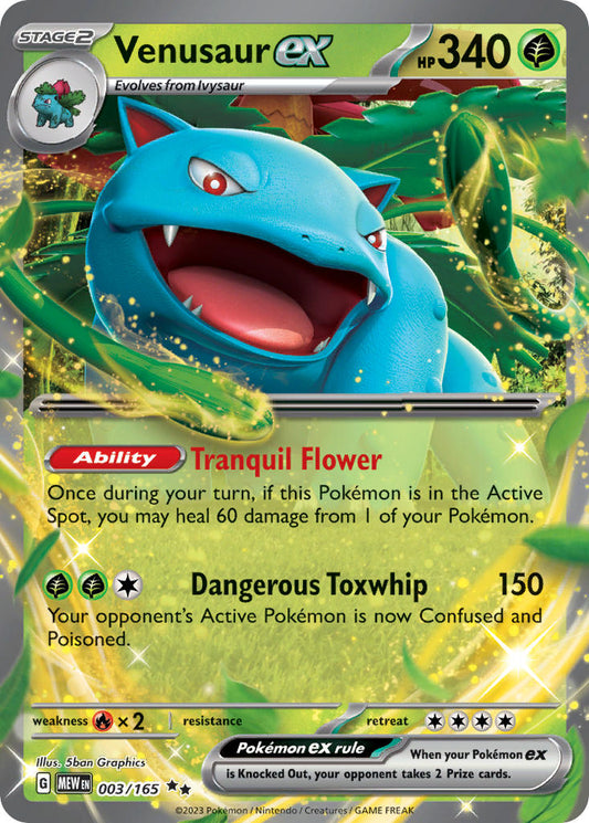 (003/165) Pokemon TCG 151 Single: Venusaur ex   Double Rare