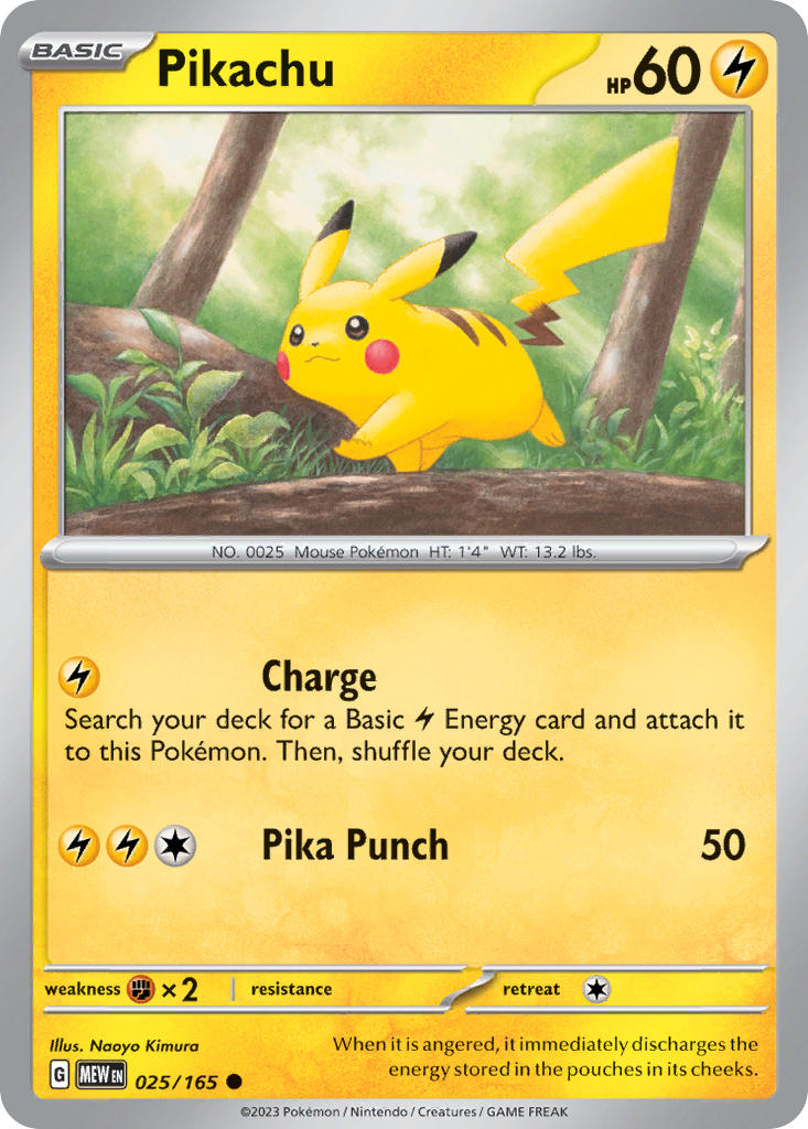 (025/165) Pokemon TCG 151 Single: Pikachu   Common