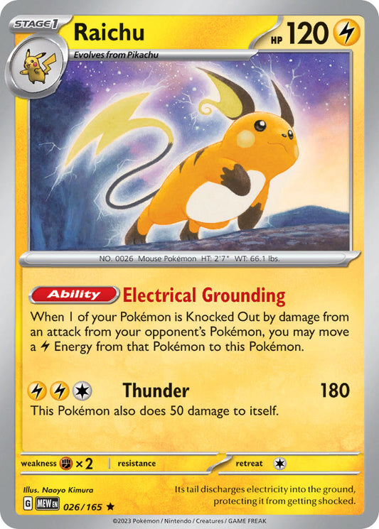 (026/165) Pokemon TCG 151 Single: Raichu   Rare