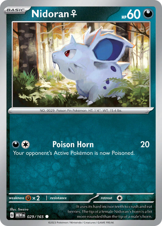 (029/165) Pokemon TCG 151 Single: Nidoran [F]   Common