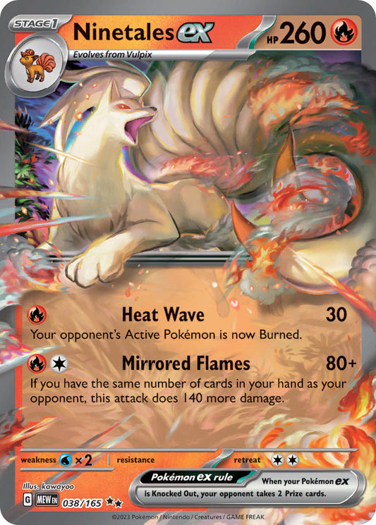 (038/165) Pokemon TCG 151 Single: Ninetales ex   Double Rare