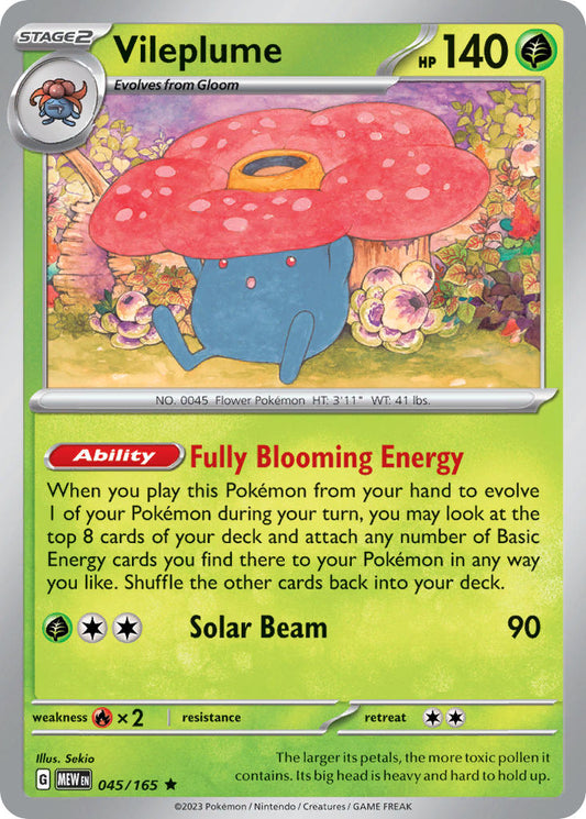 (045/165) Pokemon TCG 151 Single: Vileplume   Rare