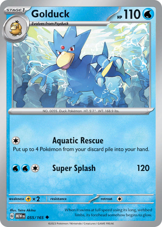 (055/165) Pokemon TCG 151 Single: Golduck   Uncommon