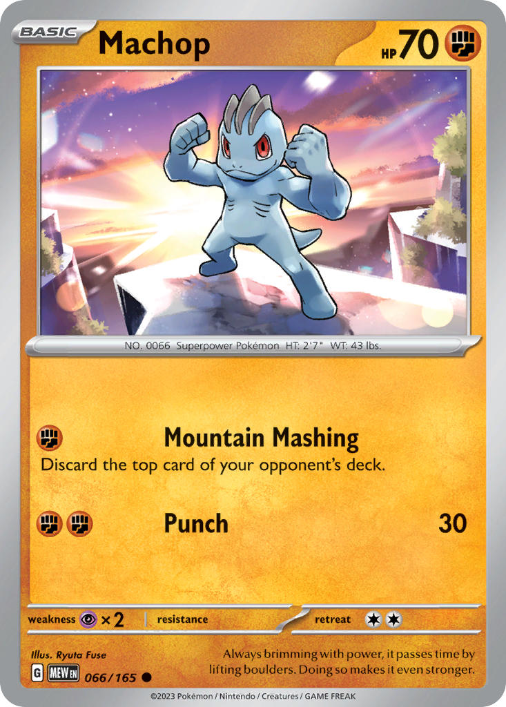 (066/165) Pokemon TCG 151 Single: Machop   Common