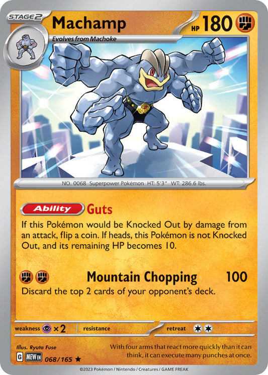 (068/165) Pokemon TCG 151 Single: Machamp  Reverse Holo Rare