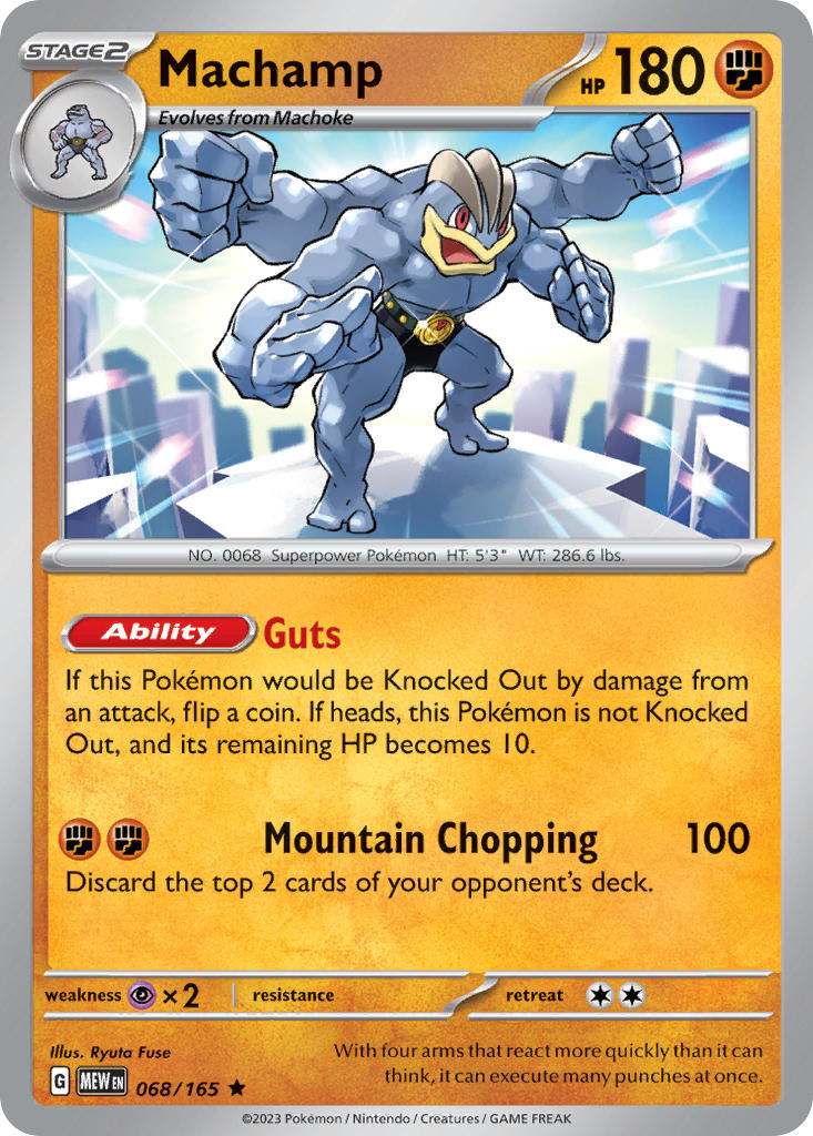 (068/165) Pokemon TCG 151 Single: Machamp   Rare