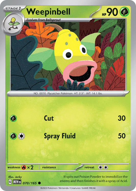 (070/165) Pokemon TCG 151 Single: Weepinbell   Common