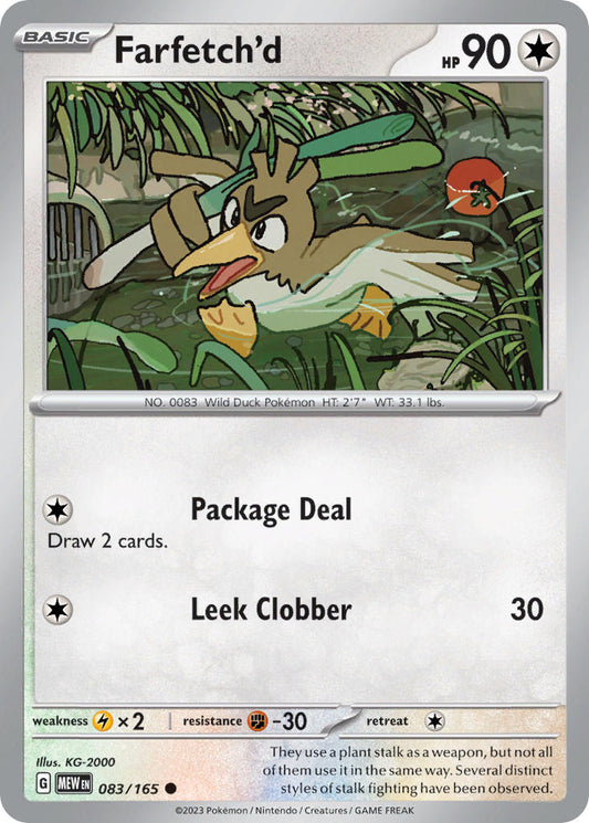 (083/165) Pokemon TCG 151 Single: Farfetch'd  Reverse Holo Common