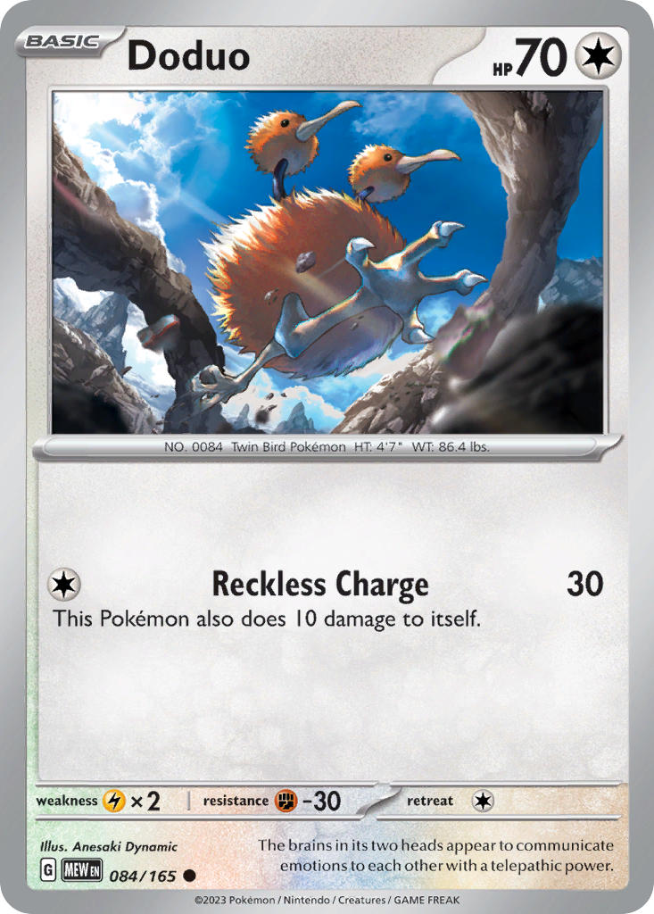 (084/165) Pokemon TCG 151 Single: Doduo  Reverse Holo Common