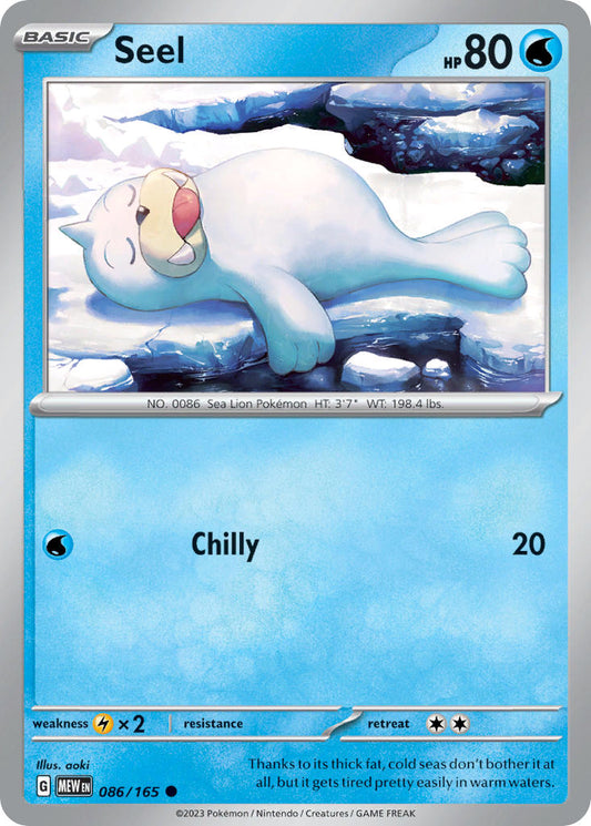 (086/165) Pokemon TCG 151 Single: Seel  Reverse Holo Common