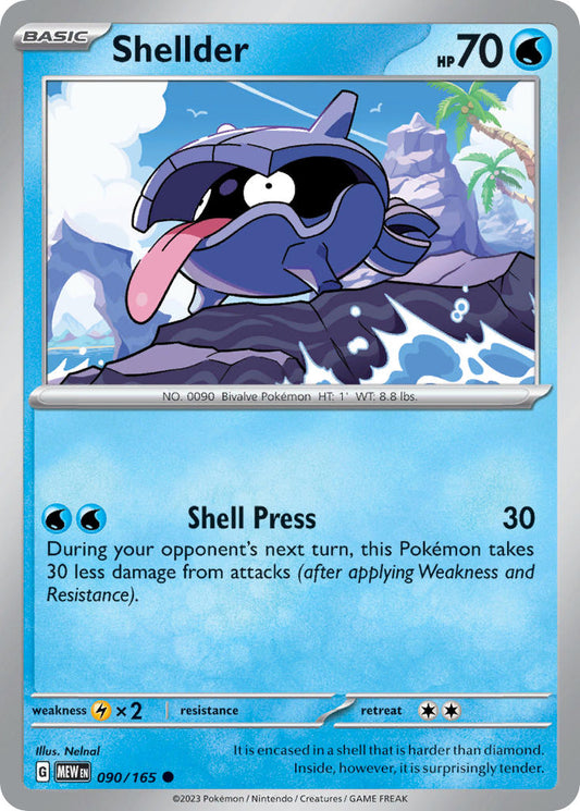 (090/165) Pokemon TCG 151 Single: Shellder   Common