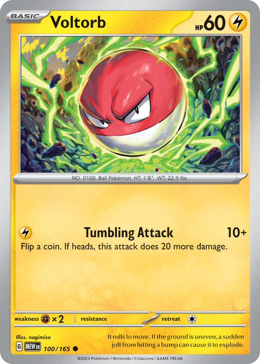 (100/165) Pokemon TCG 151 Single: Voltorb  Reverse Holo Common