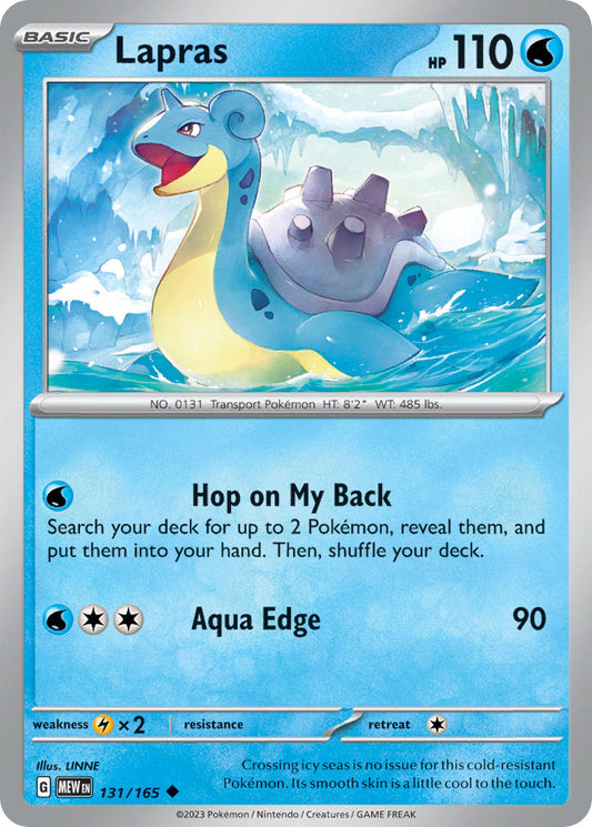 (131/165) Pokemon TCG 151 Single: Lapras   Uncommon