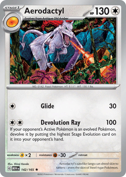 (142/165) Pokemon TCG 151 Single: Aerodactyl   Rare