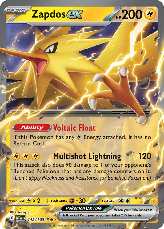 (145/165) Pokemon TCG 151 Single: Zapdos ex   Double Rare