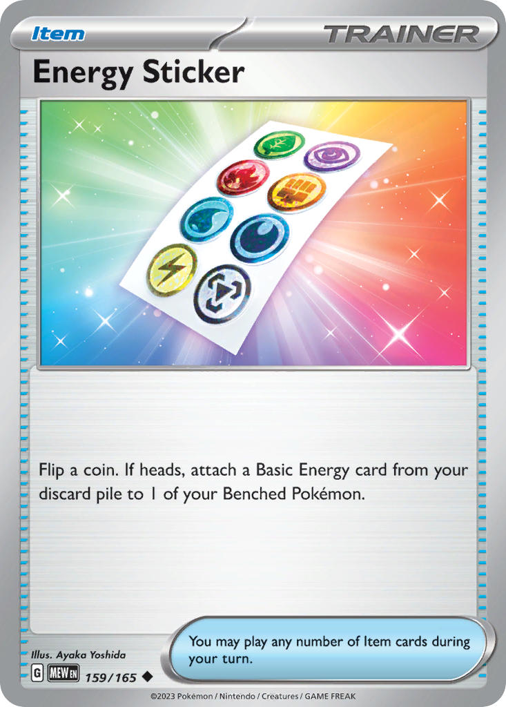 (159/165) Pokemon TCG 151 Single: Energy Sticker Reverse Holo Uncommon