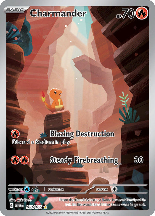 (168/165) Pokemon TCG 151 Single: Charmander   Illustration Rare