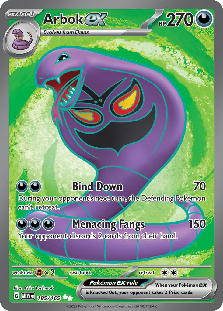 (185/165) Pokemon TCG 151 Single: Arbok ex   Ultra Rare