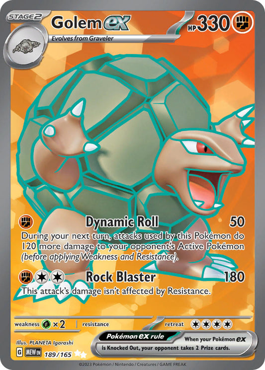 (189/165) Pokemon TCG 151 Single: Golem ex   Ultra Rare