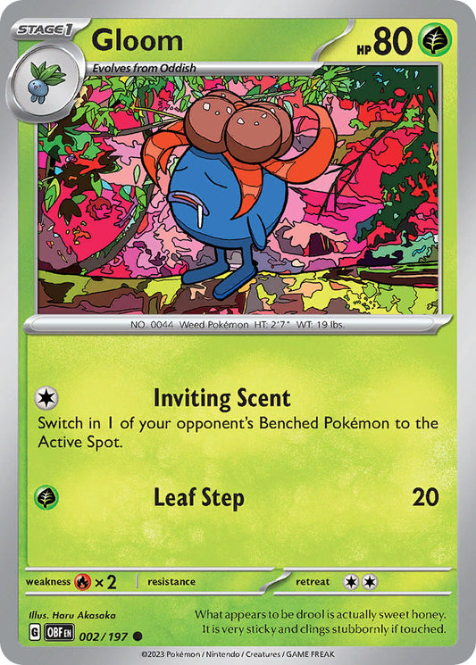 (002/197) Pokemon TCG Obsidian Flames Single: Gloom   Common