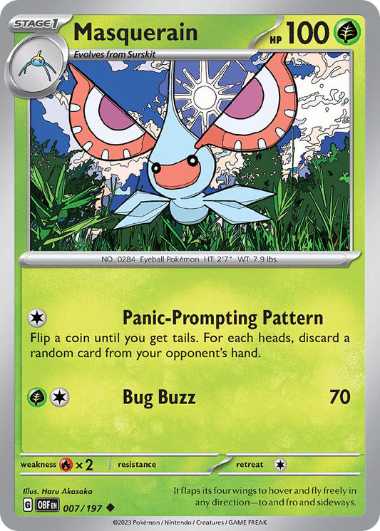 (007/197) Pokemon TCG Obsidian Flames Single: Masquerain   Uncommon
