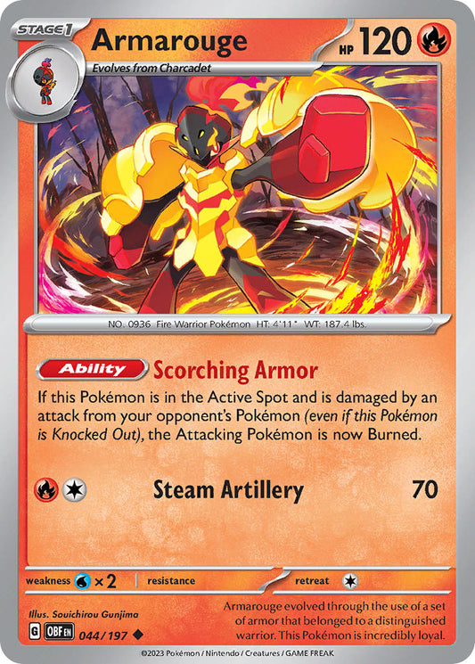 (044/197) Pokemon TCG Obsidian Flames Single: Armarouge   Uncommon