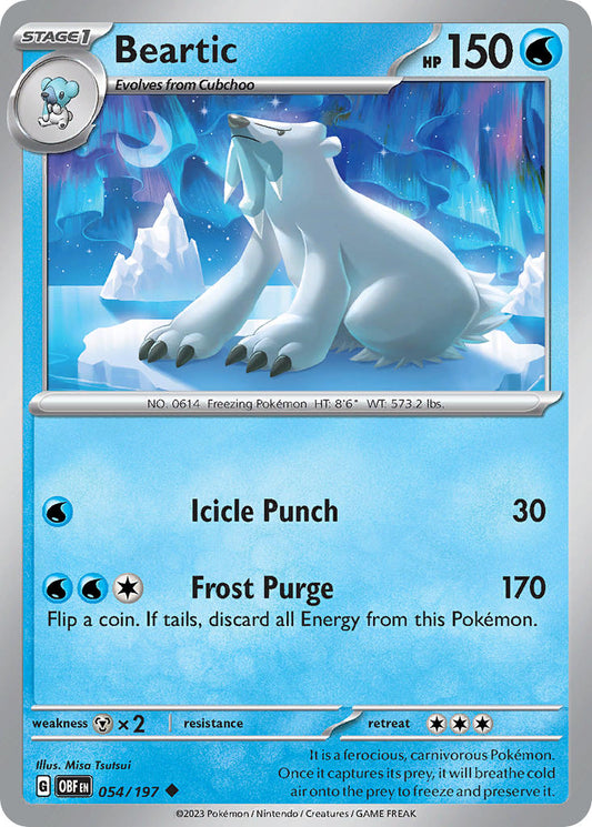 (054/197) Pokemon TCG Obsidian Flames Single: Beartic  Reverse Holo Uncommon