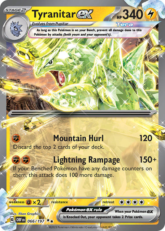 (066/197) Pokemon TCG Obsidian Flames Single: Tyranitar ex   Double Rare
