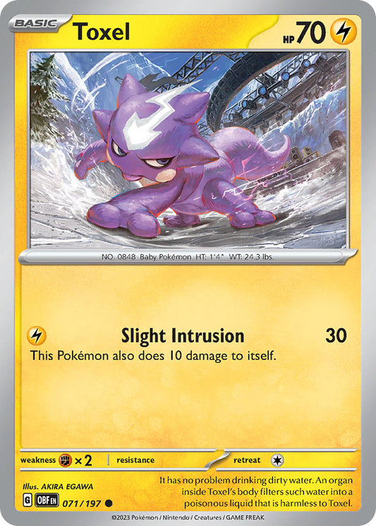 (071/197) Pokemon TCG Obsidian Flames Single: Toxel  Reverse Holo Common