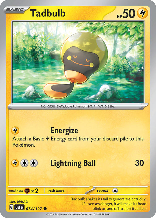 (074/197) Pokemon TCG Obsidian Flames Single: Tadbulb   Common