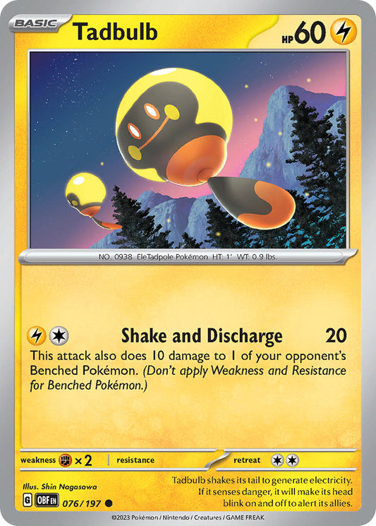 (076/197) Pokemon TCG Obsidian Flames Single: Tadbulb   Common