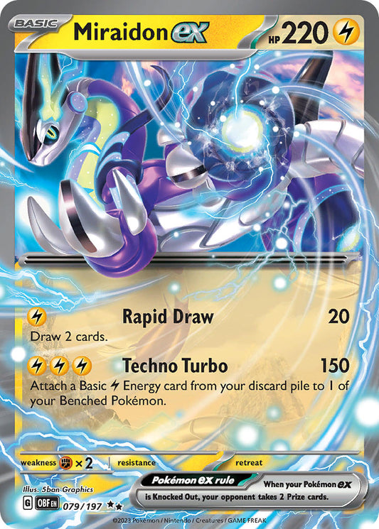 (079/197) Pokemon TCG Obsidian Flames Single: Miraidon ex   Double Rare